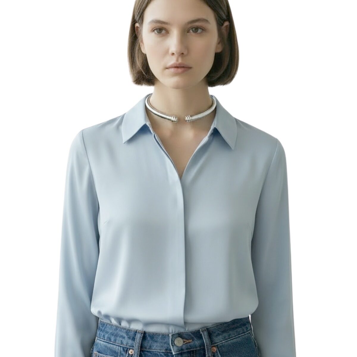 Collar Tipo Gargantilla Plateada