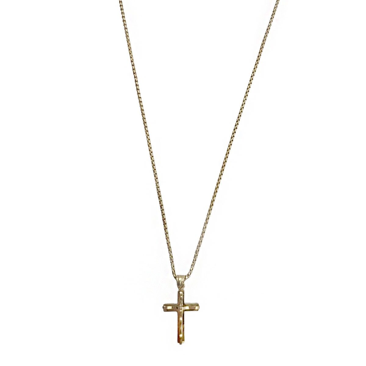 Cadena con Cruz Relieve Dorado