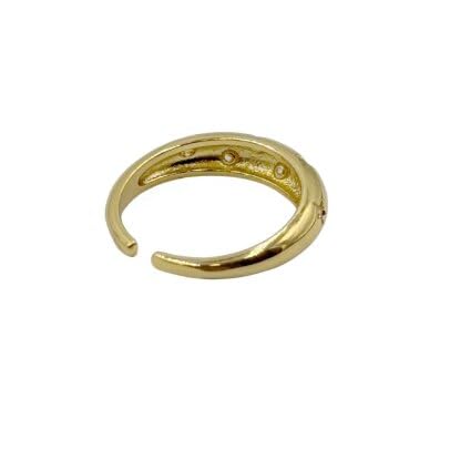 Anillo Dorado Estrellas Grabados