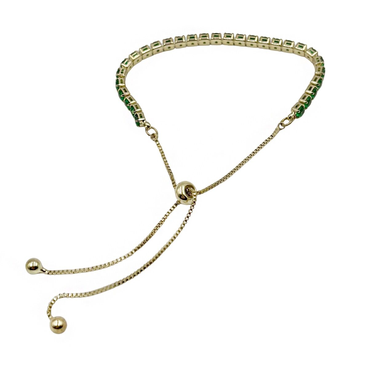 Pulsera Delgada Color Verde con Dorado