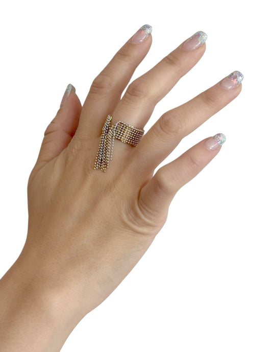 Anillo Bicolor con Flecos