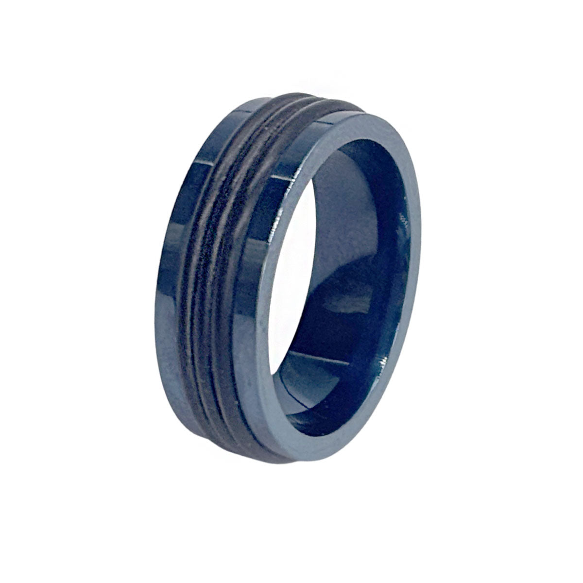 Anillo azul para caballero de Tungsteno