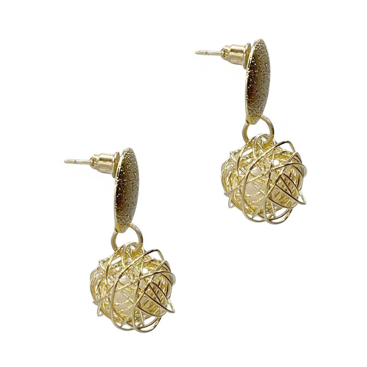 Aretes Esfera Con Perla