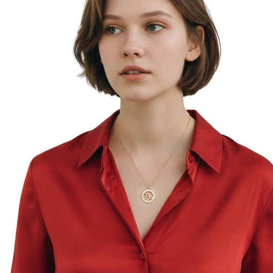 Collar Dorado Con Dije Capricornio