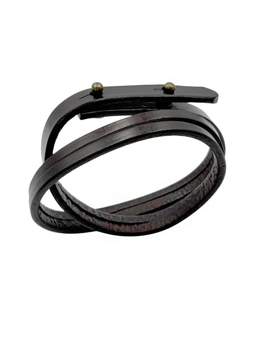 Pulsera De Cuero Diseño Envolvente