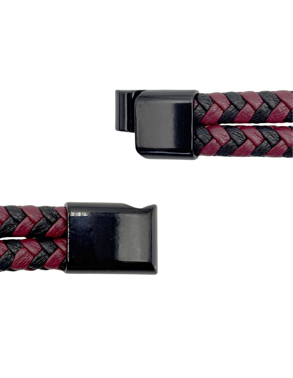 Pulsera de Cuero Trenzado Bicolor
