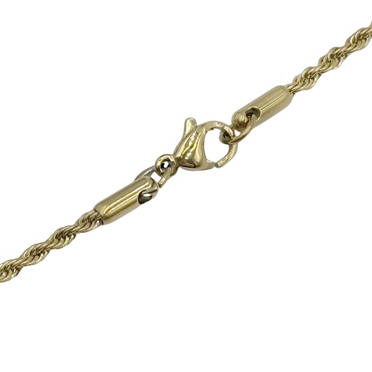 Collar con Dije de Cruz Líneas Dorado