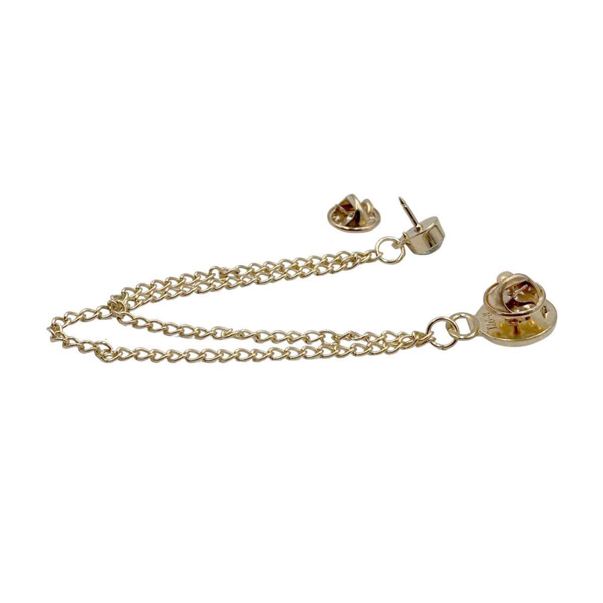 Prendedor Reloj con Cadena y Cristal