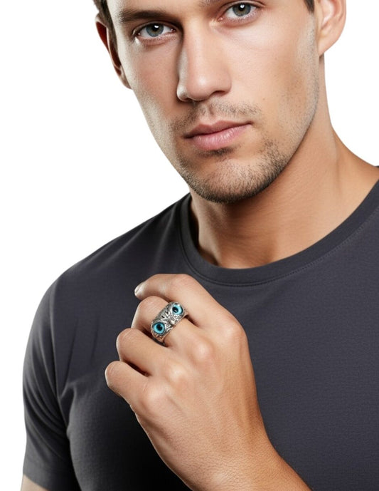Anillo diseño de Búho con Ojos en color