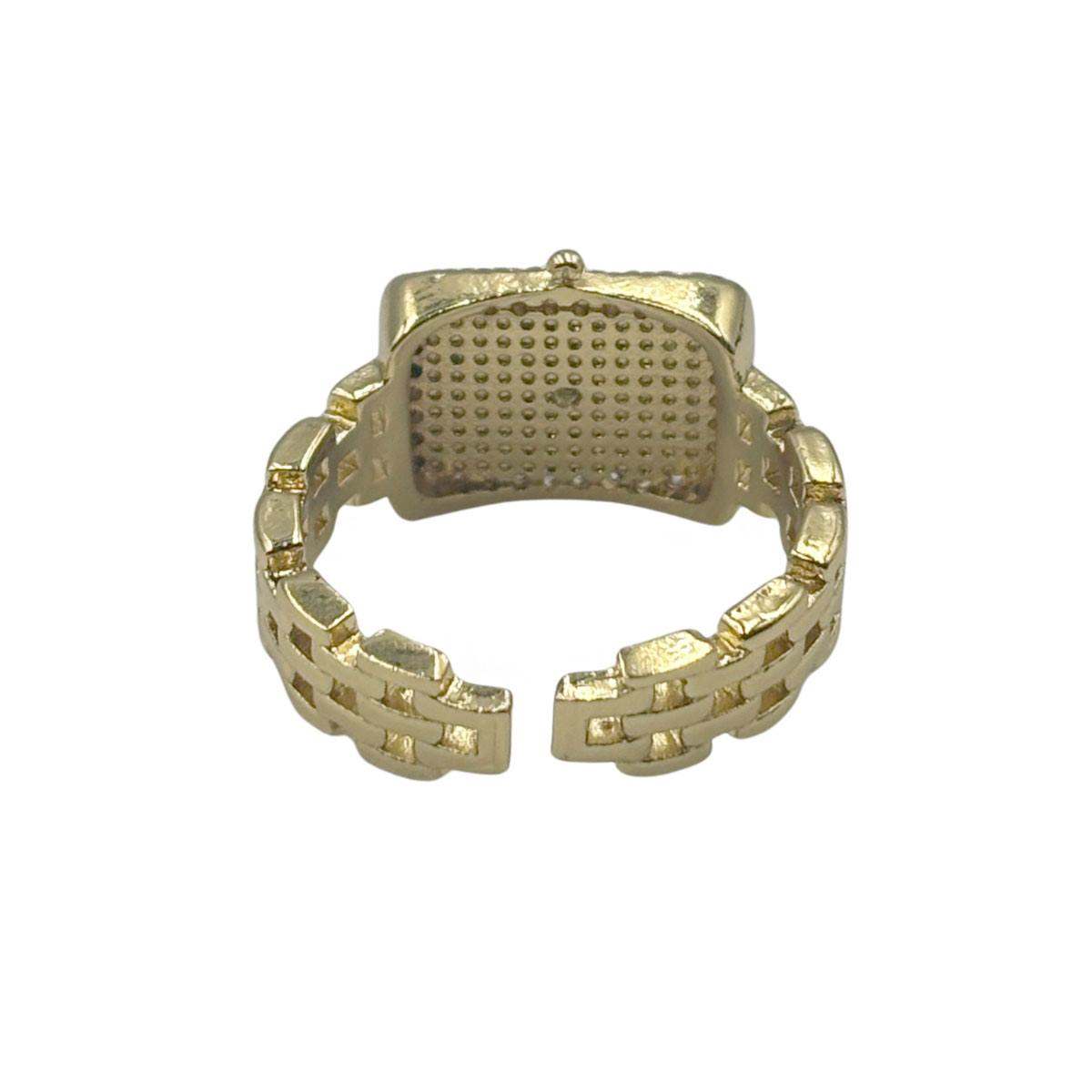 Anillo  diseño de reloj Dorado