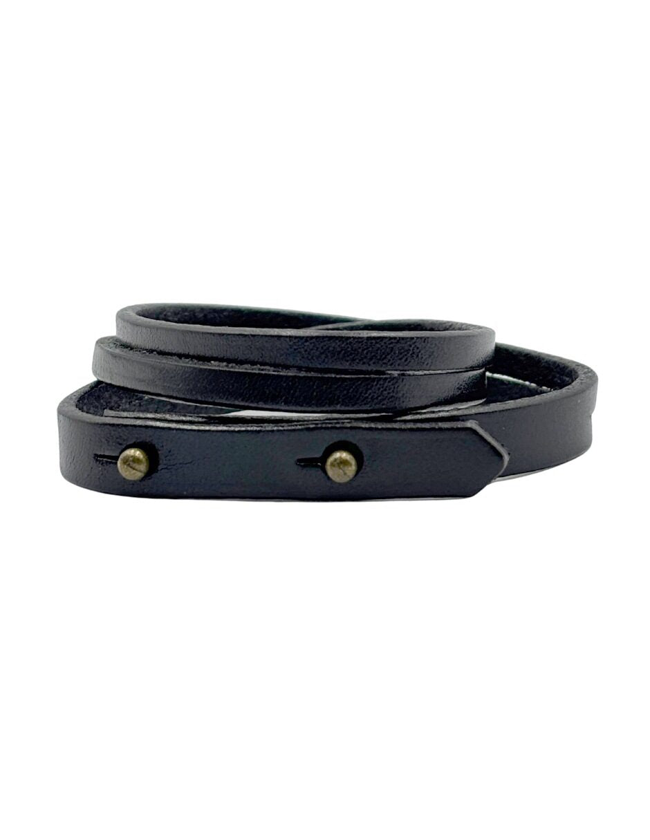 Pulsera De Cuero Diseño Envolvente