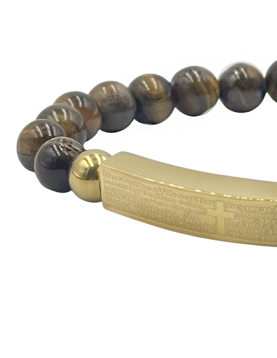 Pulsera de Cuentas con Placa con leyenda del Padre Nuestro