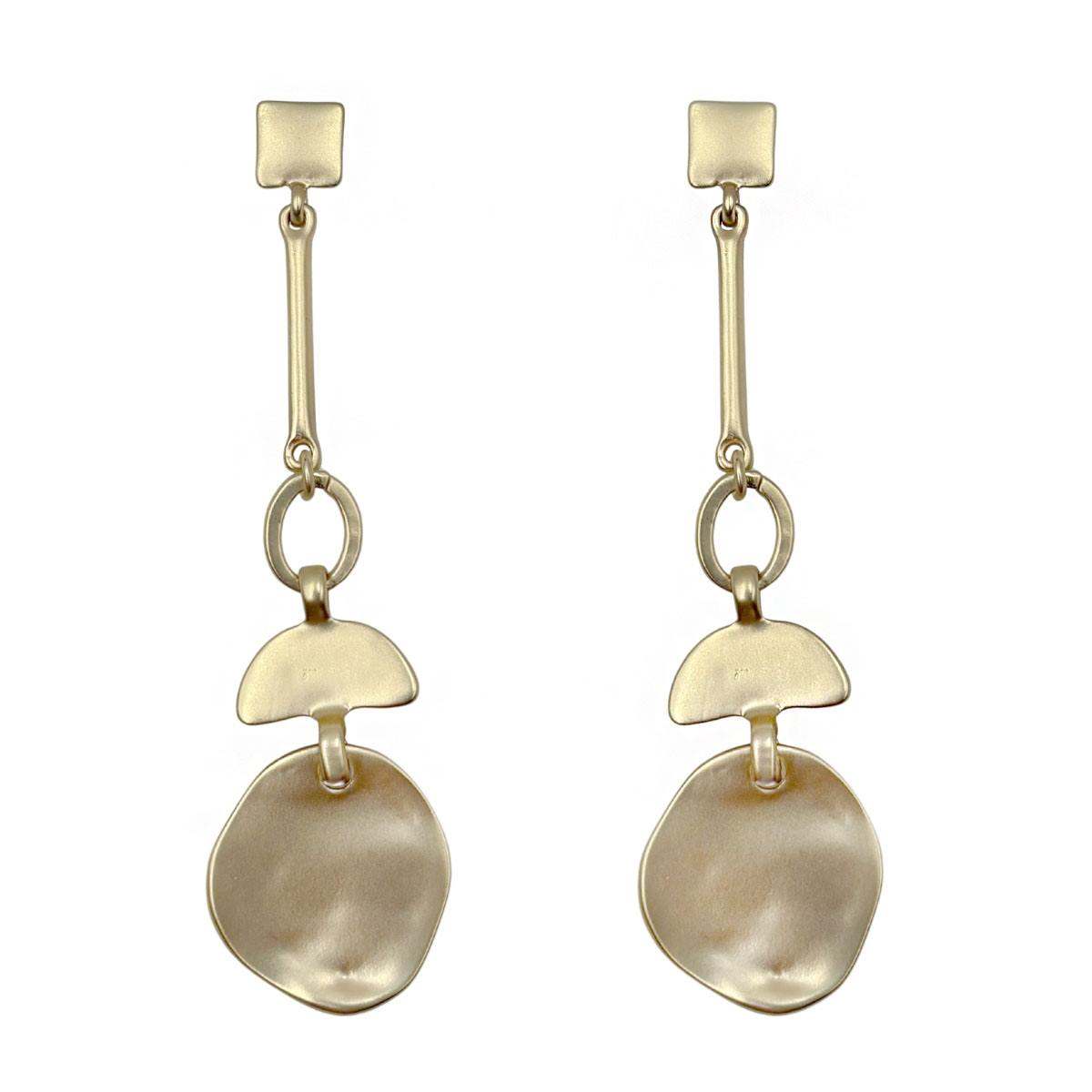 Aretes Largos Irregulares Mate