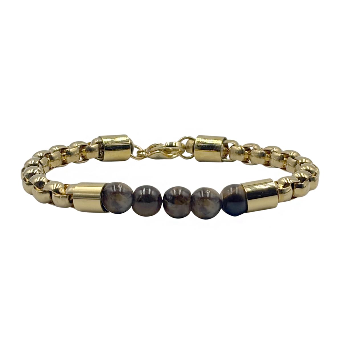 Pulsera Cadena con Cuentas de Ojo Tigre