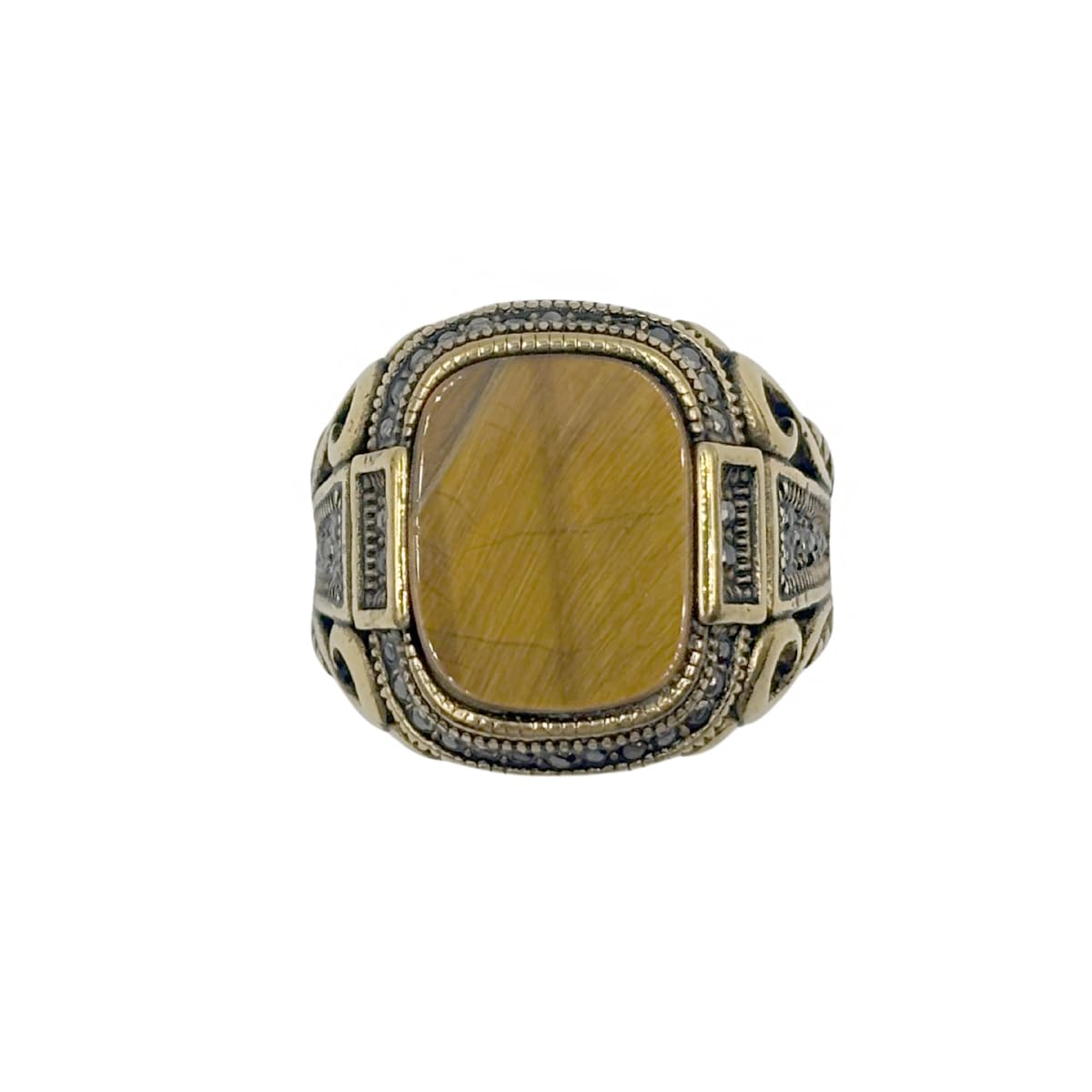 Anillo Ojo de Tigre Diseño Vintage