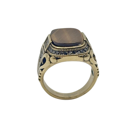 Anillo Ojo de Tigre Diseño Vintage