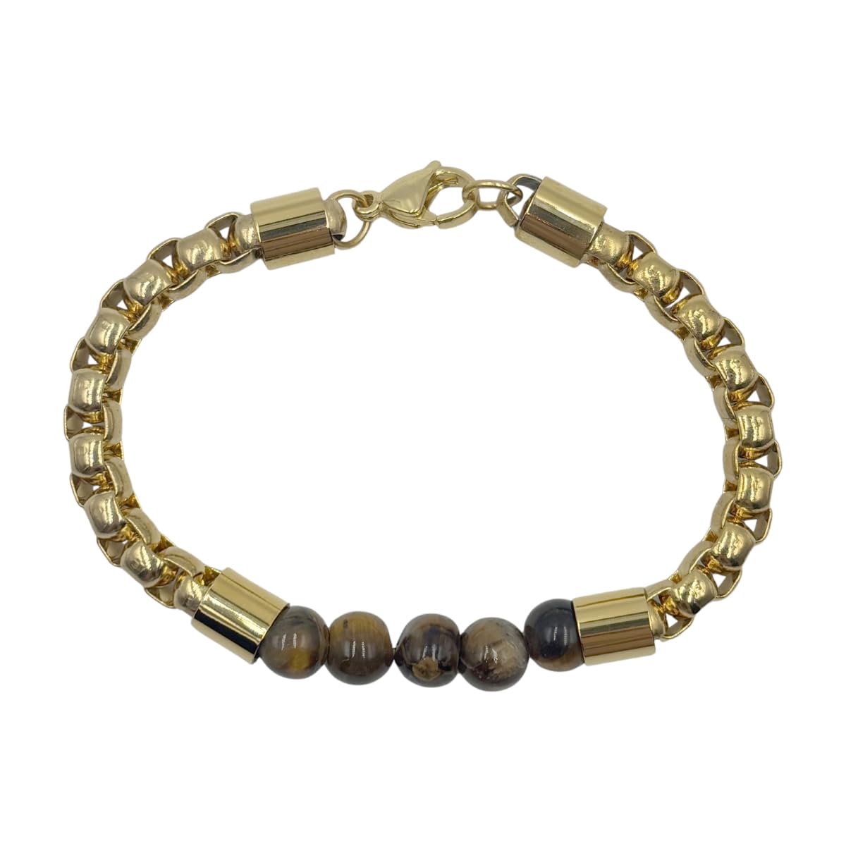Pulsera Cadena con Cuentas de Ojo Tigre