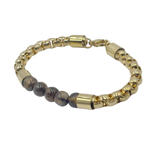 Pulsera Cadena con Cuentas de Ojo Tigre