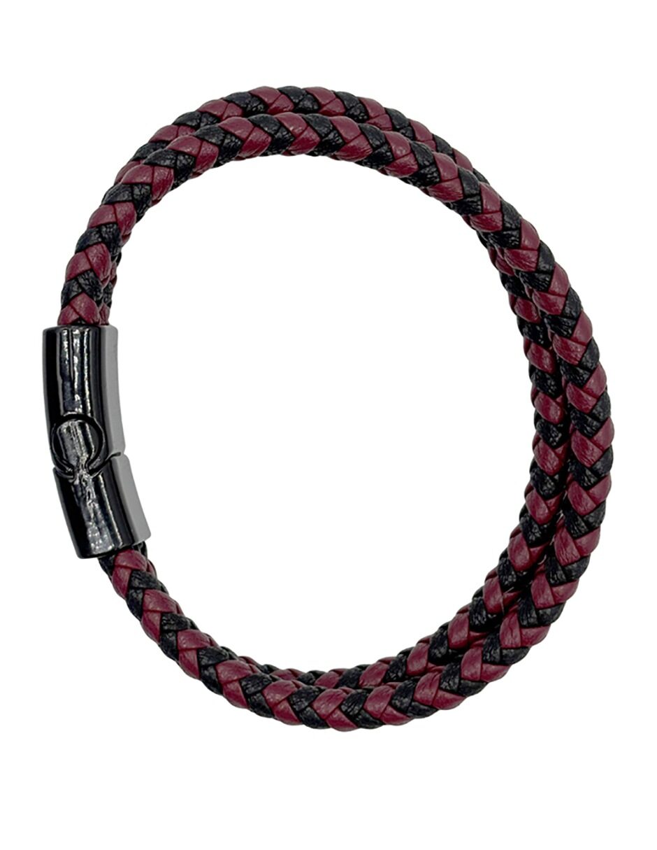 Pulsera de Cuero Trenzado Bicolor