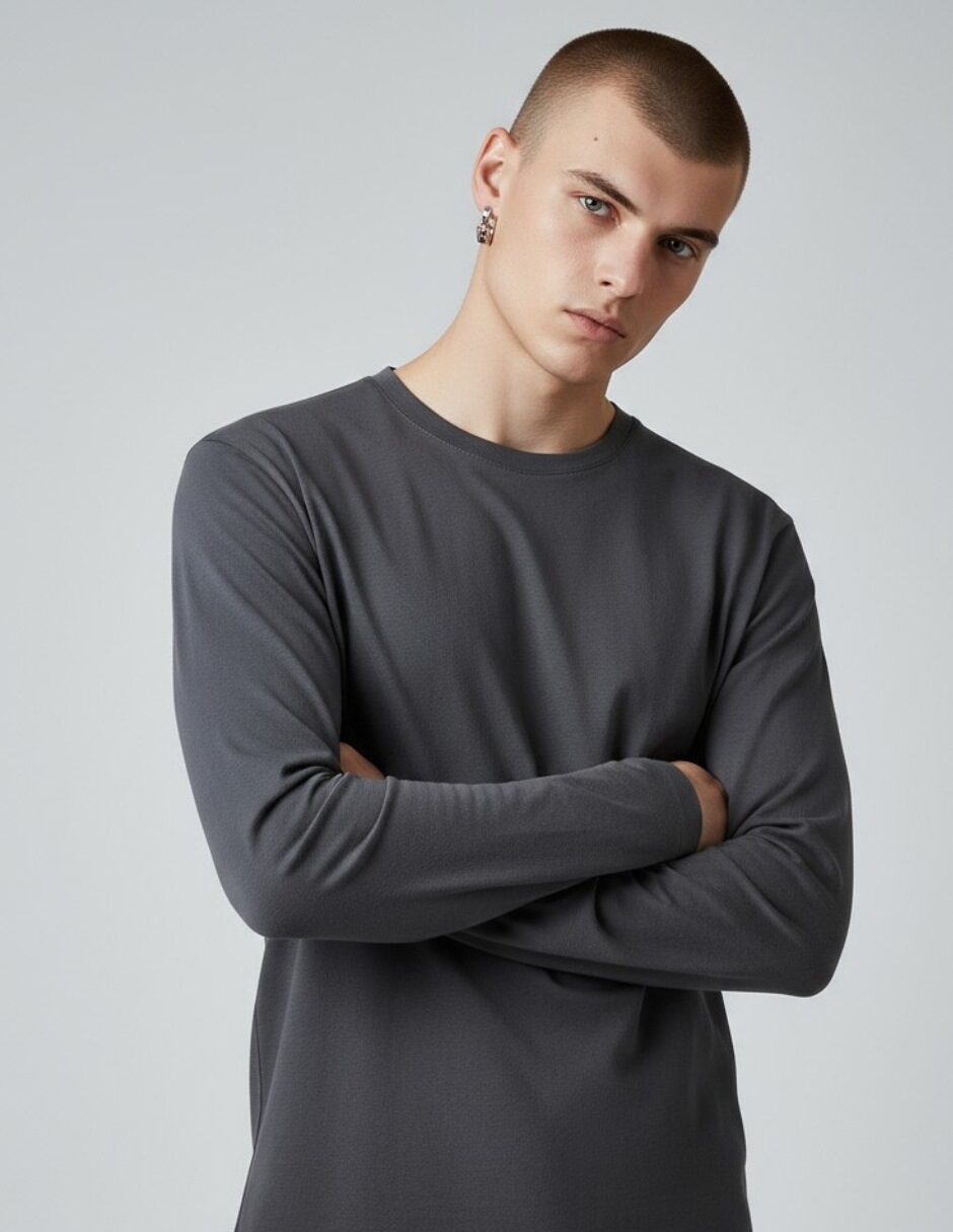 Arracada en Cadena Plateada para hombre