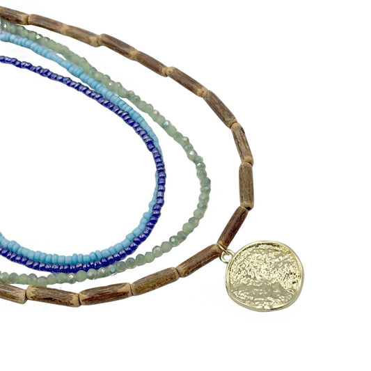 Collar 4 Hilos en Chaquira Multicolor