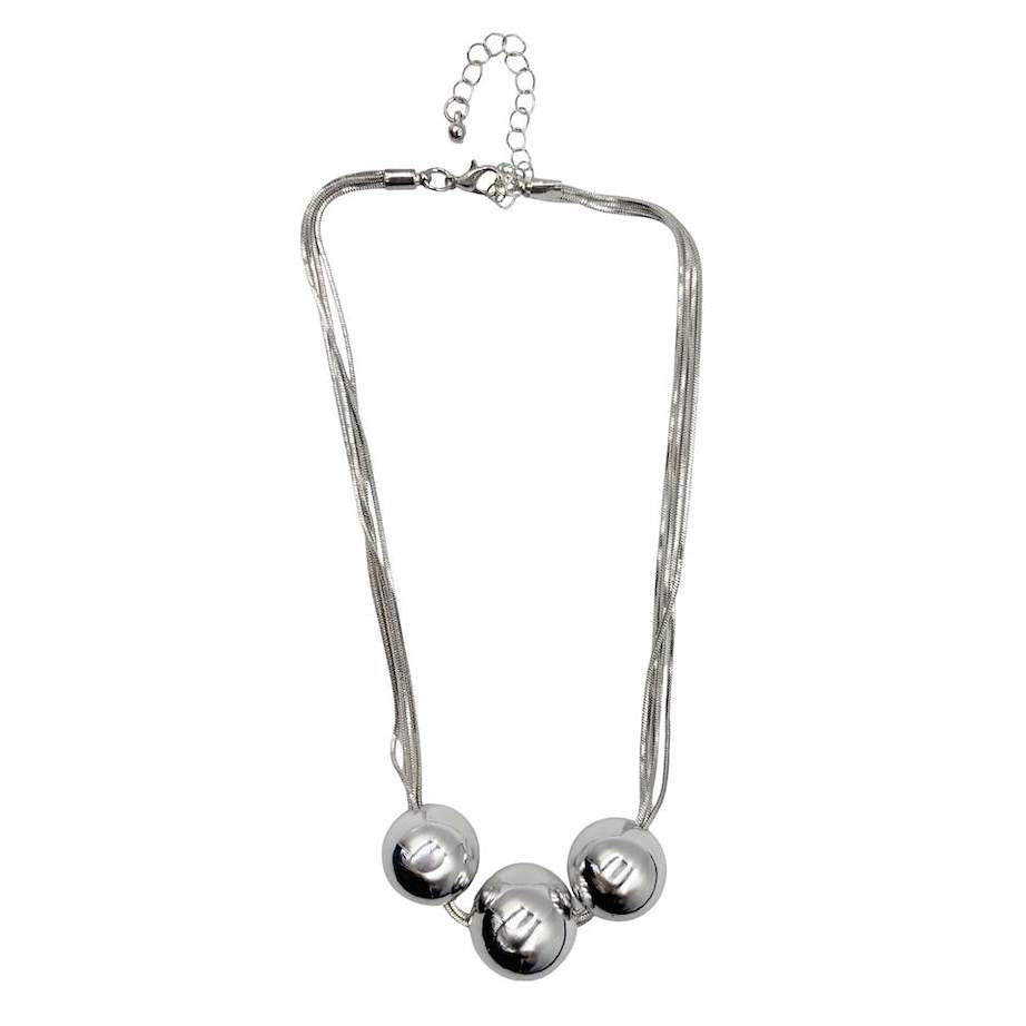 Collar 3 Esferas plateado