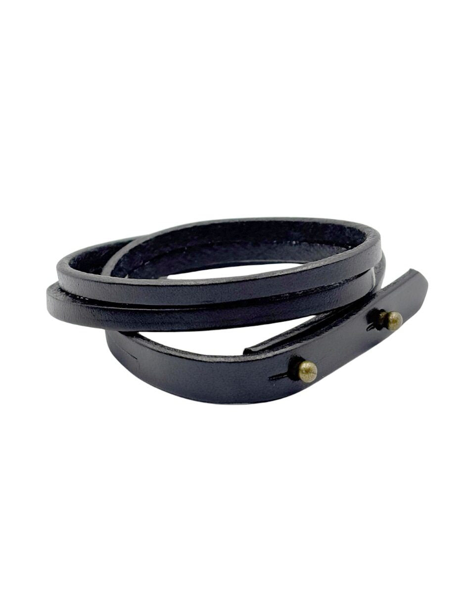 Pulsera De Cuero Diseño Envolvente