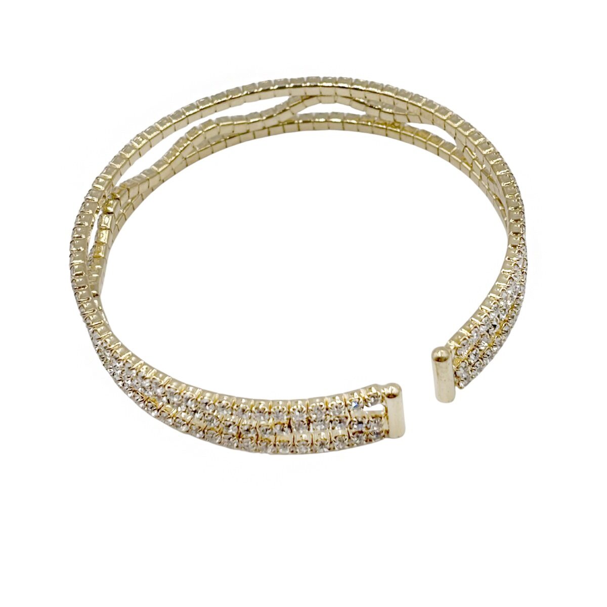 Brazalete Abierto con Cristales Brillantes