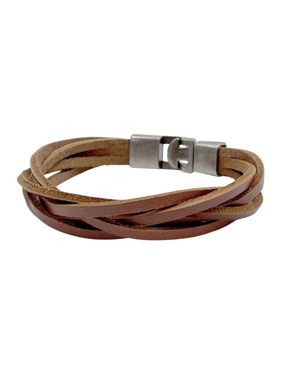 Pulsera De Cuero Cafe