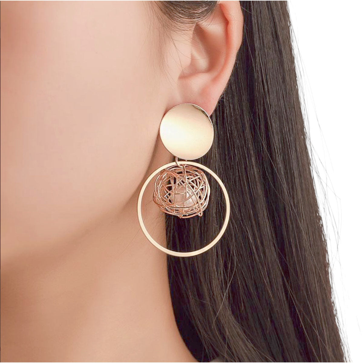 Aretes Esfera Con Perla