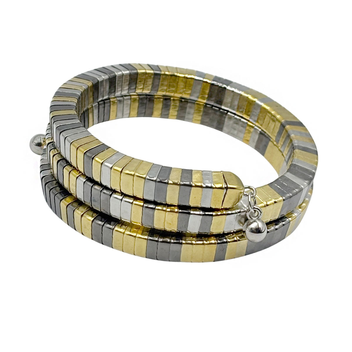 Pulsera Espiral con variantes de dorado.