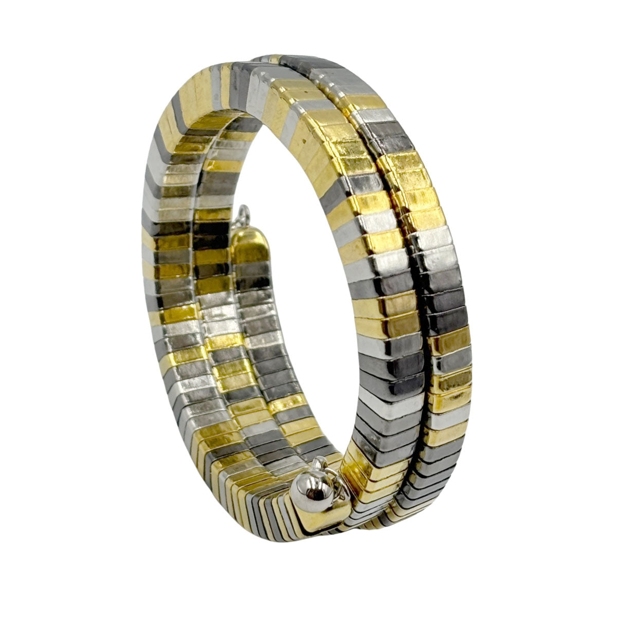 Pulsera Espiral con variantes de dorado.