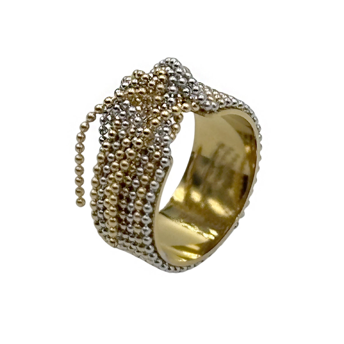 Anillo Bicolor con Flecos