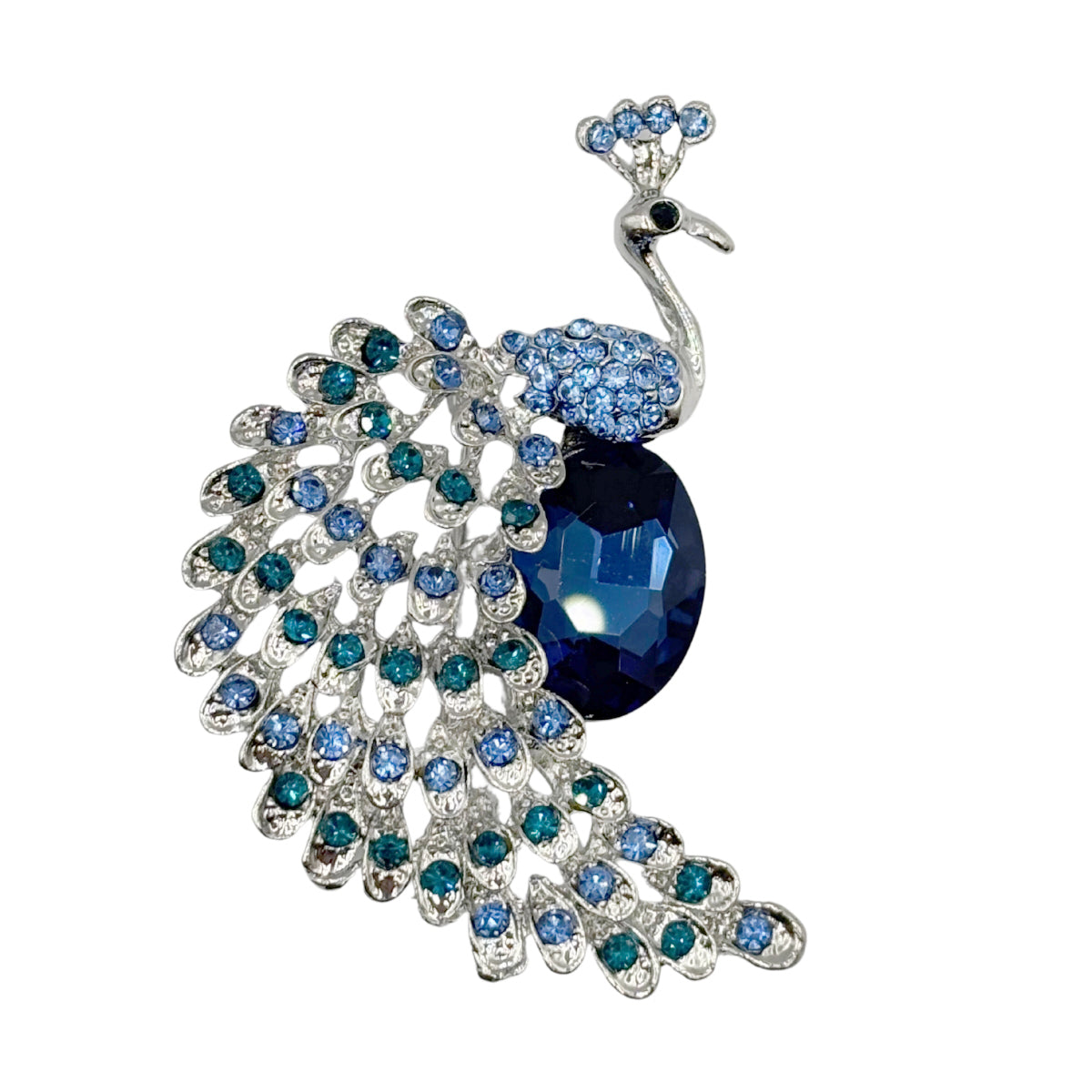 Prendedor Pavo Real Azul