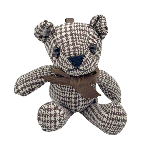 Llavero de Oso de Tela a cuadros