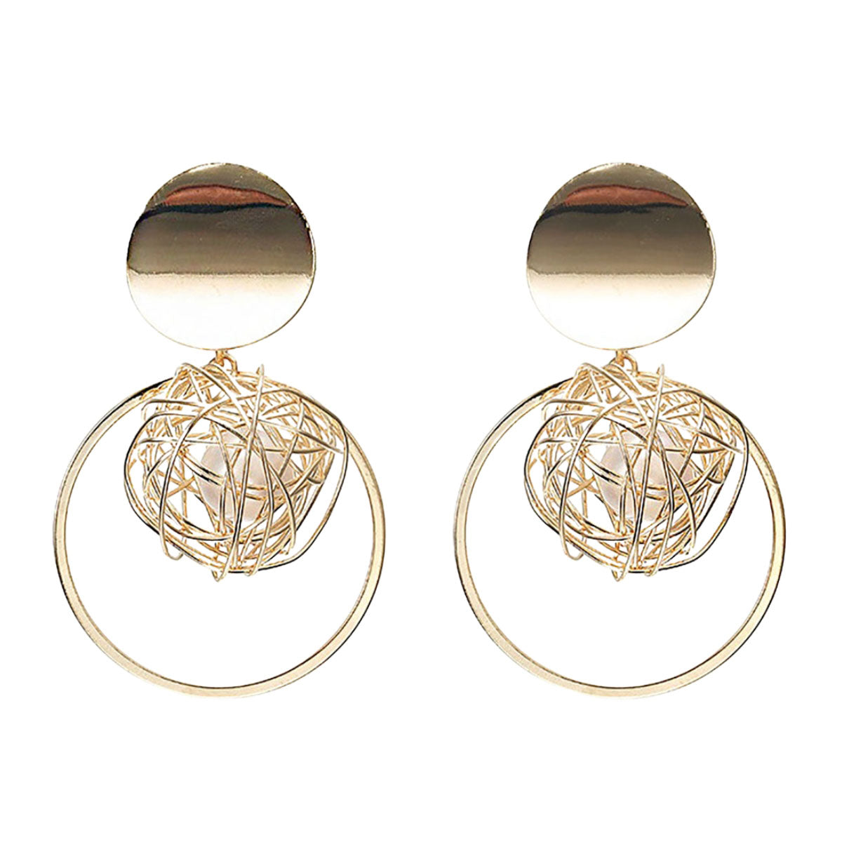 Aretes Esfera Con Perla