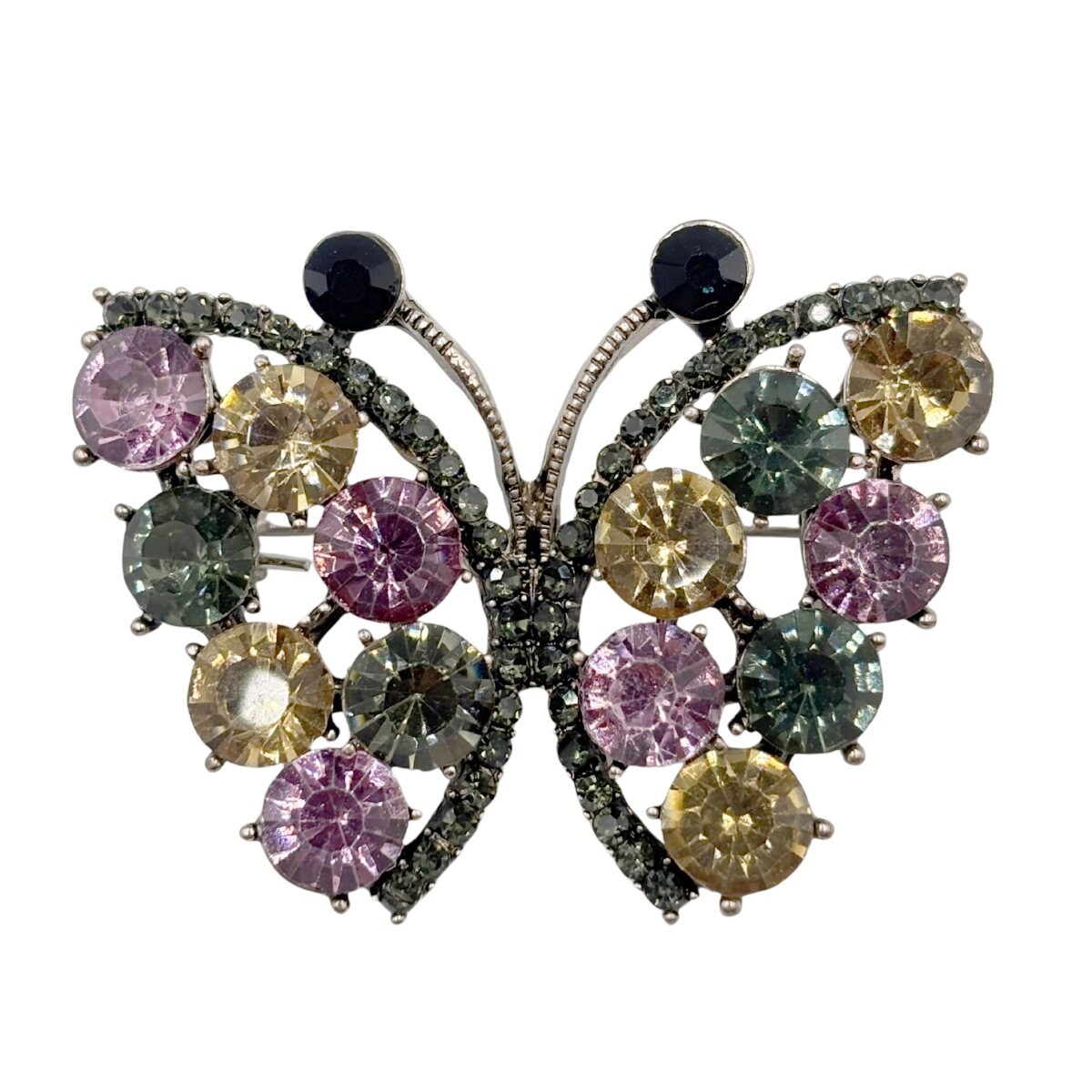 Prendedor de Mariposa con Cristales Multicolor