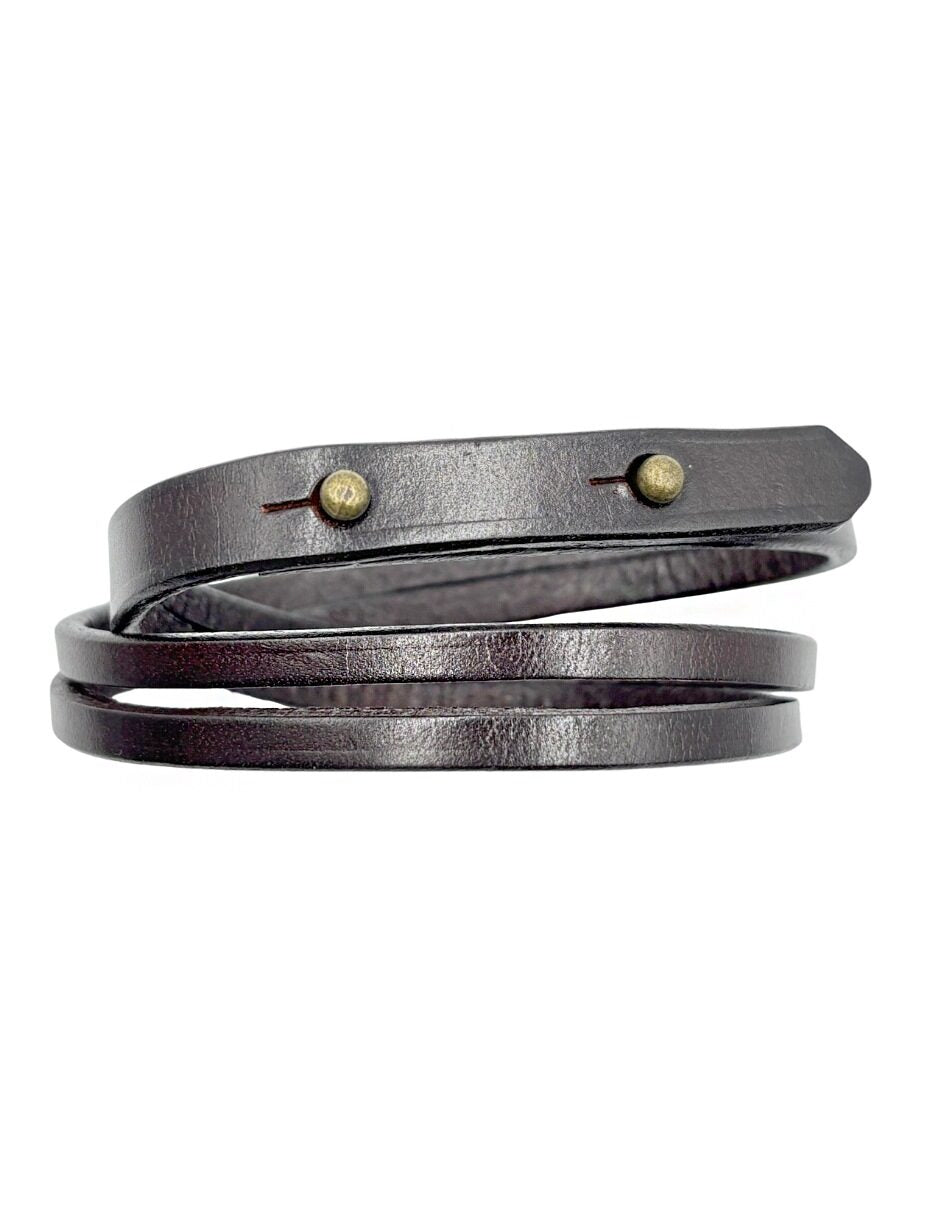 Pulsera De Cuero Diseño Envolvente