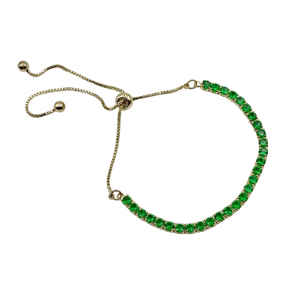 Pulsera Delgada Color Verde con Dorado