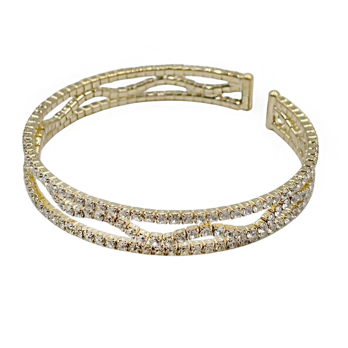 Brazalete Abierto con Cristales Brillantes
