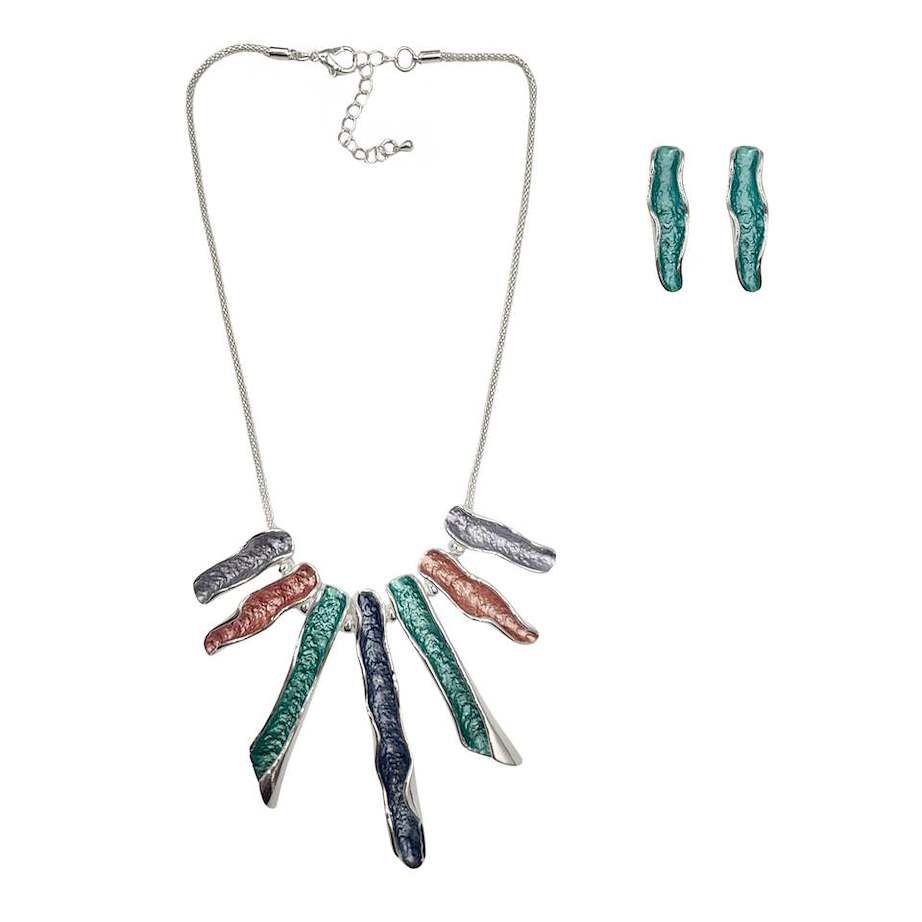 Set Collar y Aretes  Irregulares