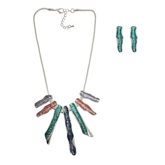 Set Collar y Aretes  Irregulares