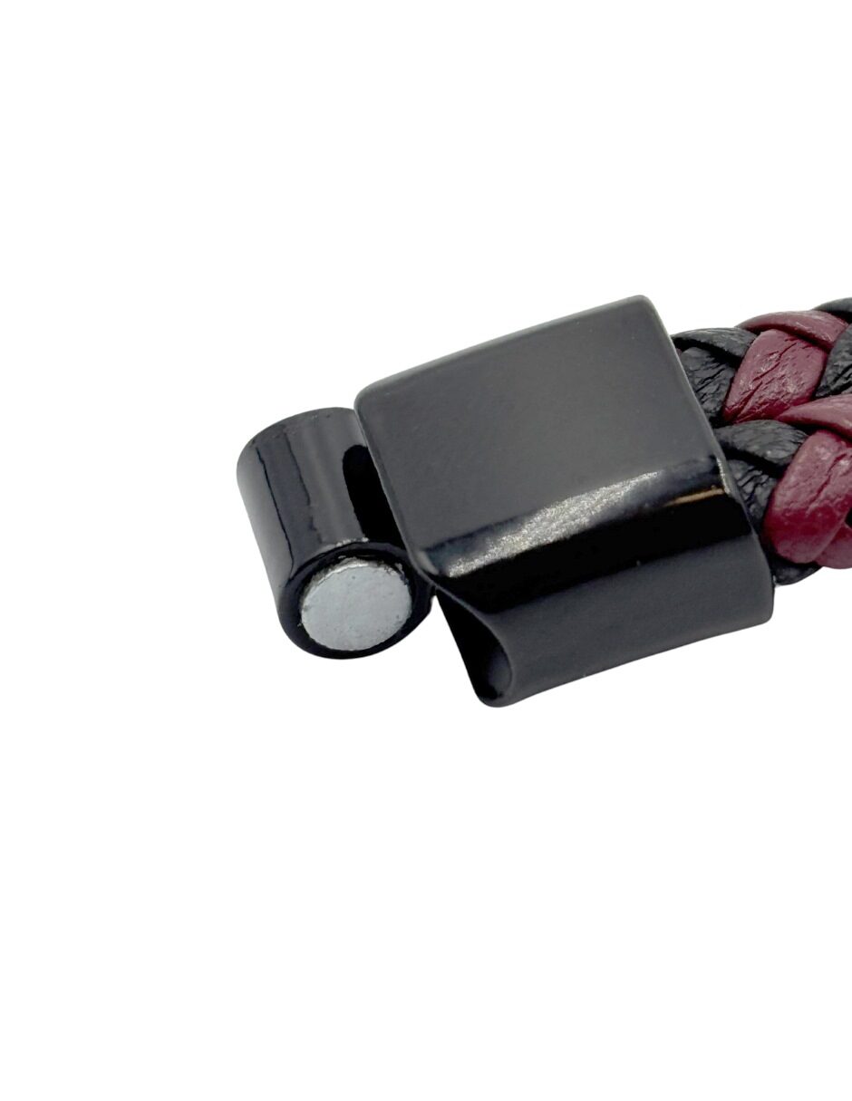 Pulsera de Cuero Trenzado Bicolor
