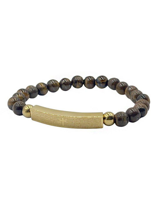 Pulsera de Cuentas con Placa con leyenda del Padre Nuestro
