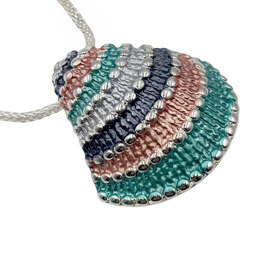 Set Collar y Aretes Concha Multicolor